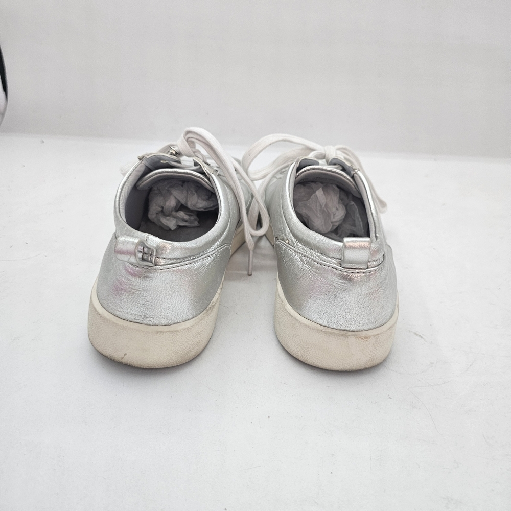 Vionic Winny Metallic Leather Arch Support Sneakers Silver Lace-Up Womens 7.5 - Picture 3 of 11